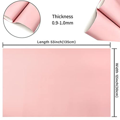 HYANG Smooth Solid Color Light Pink Faux Leather Sheets 1 Rolls 12"X53" (30cmX135cm),Faux Leather is Great for, Bows,Earrings Handmade DIY Craft Projects Making - color: Light Pink