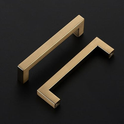 Ravinte Champagne Bronze Square Pulls Cabinet Handles,4-1/2 Inch,30 Pack - color: Champagne Bronze, size: 4-1/2 Inch Hole Center
