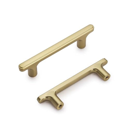 Lardmon 10 Pack Champagne Bronze Modern Cabinet Pulls 4.4 Inch(112mm) Total Length | 3 Inch(76mm) Hole Center Bar Pulls Kitchen Cabinet Handles Solid Drawer Pulls Heavy Duty Kitchen Hardware - color: Champagne Bronze, size: 3 Inch Hole Center, style: 10 P