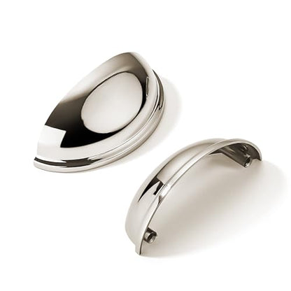 khtumeware 10 Pack 2-1/2" Drawer Pulls Polished Nickel Cabinet Cup Pulls Kitchen Hardware Cabinet Handles Drawer Handles Knobs 2.5 inch Hole Center - color: Polished Nickel, size: 2-1/2"(64mm) Hole Center, style: 10-pack