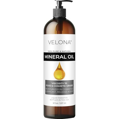 velona Mineral Oil 70 Viscosity NF - 8 fl oz, USP Grade, with Pump - size: 8 Ounce