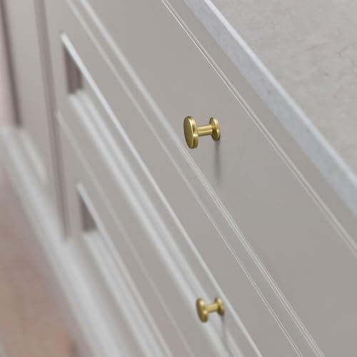 Champagne Bronze Cabinet Knobs with Cylindrical Stem, Set of 12 - color: Champagne Bronze
