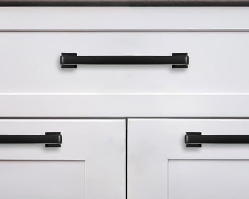 khtumeware 2 Pack Matte Black Cabinet Pulls, 3 Inch(76mm) Hole Centers Cabinet Handles Kitchen Hardware Straight Bar for Cabinets and Drawer Pulls - color: Matte Black, size: 3"(76mm) Hole Center, style: 2-pack