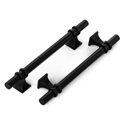 homdiy 10 Pack 5 Inch Black Cabinet Handles, Black Cabinet Pulls, Drawers Pulls for Kitchen Cabinets, Durable Modern Dresser Pull with Matte Finish, Zinc Alloy Kitchen Cabinet Hardware - color: Black, size: 5in(128mm) hole centers