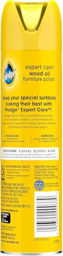 Pledge Moisturizing Wood Oil Polish Spray, Amber & Argan, 9.7 oz, (3-Pack)