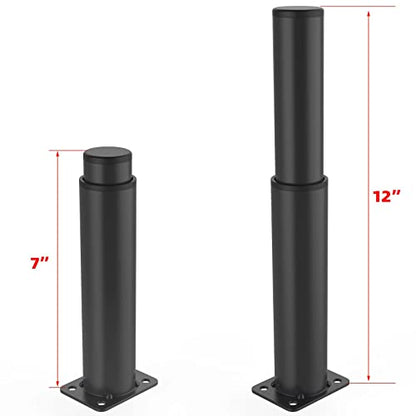 4pcs7"-12"Metal Adjustable Furniture Legs,Adjustable Height Replacement Leg - color: 4pcs 7"-12"