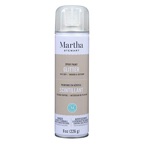 MARTHA STEWART 8oz Spray Paint, Glitter Antique Silver (42935) - color: Glitter Antique Silver