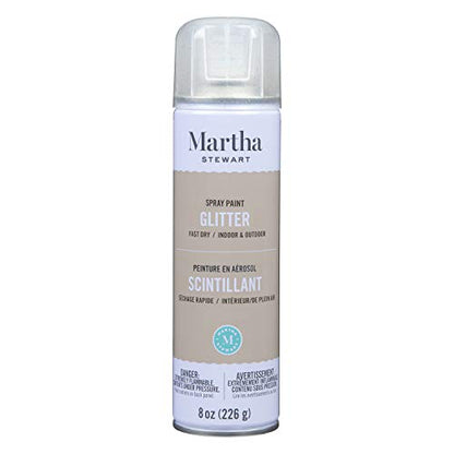 MARTHA STEWART 8oz Spray Paint, Glitter Antique Silver (42935) - color: Glitter Antique Silver
