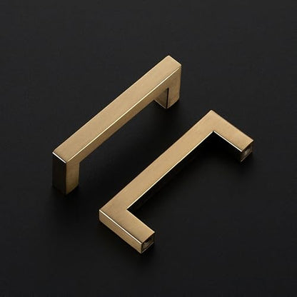 Ravinte Champagne Bronze Square Pulls Cabinet Handles,3-3/4 Inch,30 Pack - color: Champagne Bronze, size: 3-3/4 Inch Hole Center