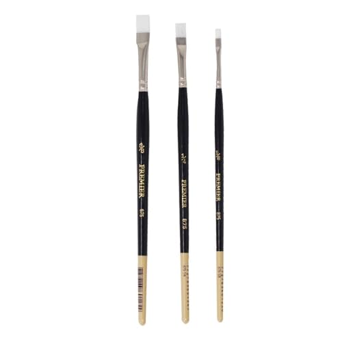 Colorantic | Watercolor Brushes Oil Paint Set Artist Acrylic Fine Brush Furniture | Miniature Chalk Painting Canvas Art Craft (Kit of 3 Artist White Fine Brushes) - size: Kit of 3 Artist White Fine Brushes