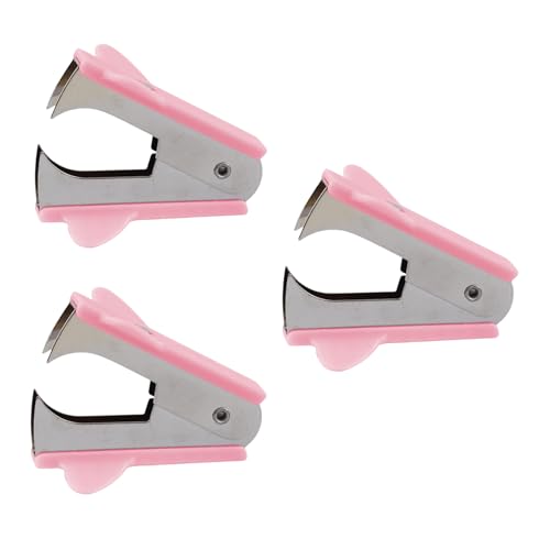 3Pcs Pink Staple Removers - Modern Plastic Staple Pullers with Non-Slip Handles | Easy-Grip Stapler Removal Tools for Students, Teachers | Perfect for Home, School & Office Use
