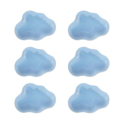 Dnyta 6 Pcs Clouds Shaped Ceramic Knobs Glossy Ceramic Pulls Drawer Knobs - style: Light Blue,Clouds Shaped
