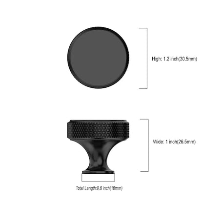 Matte Black Knurled Cabinet Knobs Round Drawer Pulls 10 Pack - color: Matte Black