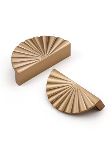 10 Pack Champagne Bronze Cabinet Pulls 2.5" Hole Center Cup Flat Drawer Pulls Kitchen Cupboard Bathroom Dresser Cabinet Hardware Handles Zinc Alloy - color: Champagne Bronze, size: 2.5"(64mm) Hole Center