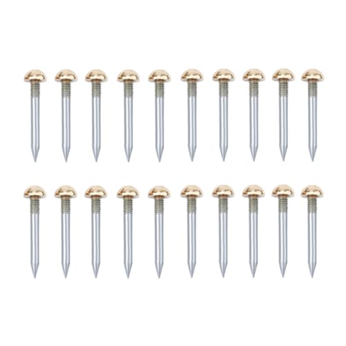 dophee 20Pcs Gold Small Round Head Brass Upholstery Nails Tacks, 6mm - color: Gold, size: 6mm