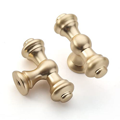 Amerdeco 10 Pack Brushed Brass Kitchen Cabinet Knobs 2.1 Inch(53mm) Single Hole Cabinet Handles Dresser Knobs Gold Drawer Knobs and Pulls for Bathroom Cabinets… - color: Brushed Brass, size: Knobs