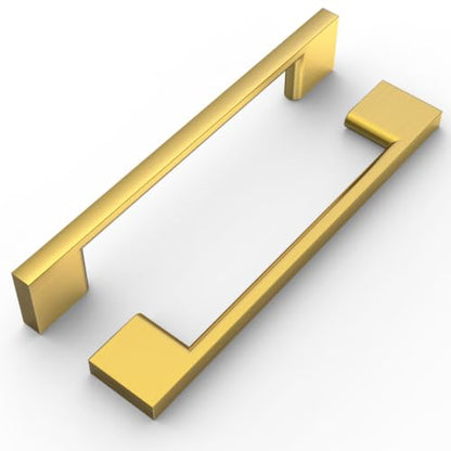 9BUILD 10 Pack Vibrant Brushed Moderne Brass Cabinet Pulls 5 Inch Cabinets Handles Kitchen Cabinet Hardware Handle for Dresser Pulls - color: Vibrant Brushed Moderne Brass, size: 5"/128MM Hole Center, style: 10 Pack