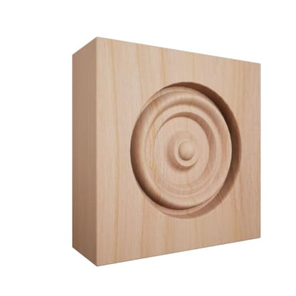 2 1/2"W x 2 1/2"H x 7/8"P Americraft Solid Hardwood Stain Grade Bullseye Rosette with Squared Edge, Cherry - color: Cherry, size: 2.5-in. W x 2.5-in. H