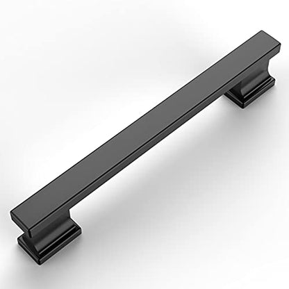 Amerdeco 6 Pack Matte Black Cabinet Pulls 5" - color: Matte Black, size: 5" hole center