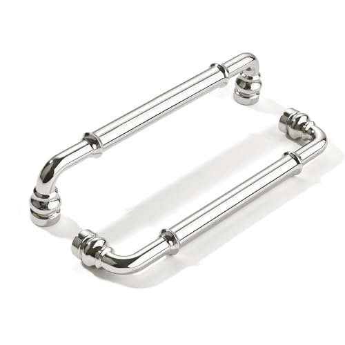 khtumeware 10 Pack Heavy Duty 8" Vibrant Polished Nickel Cabinet Pulls - color: Polished Nickel, size: 8"(203mm) Hole Center