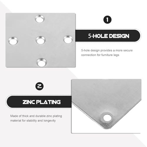 Mounting Plates for Furniture Legs: 8 PCS Table Leg Mounting Plate Furniture Leg Attachment Plates Flat Connector Attachment Bracket Base for Sofa Cabinet Chair Seat Repair Replacement
