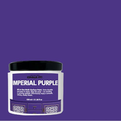 CHALK IT! All-in-One Multi-Surface Chalk Paint for Furniture & Cabinets - No Sanding, No Primer, Built-In Top Coat Water-Based, Low-Odor, Fast-Drying, Matte Finish (Imperial Purple) - color: Imperial Purple