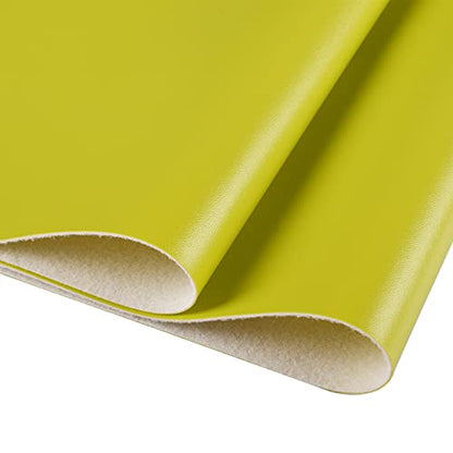 HGUAN Smooth Solid Color Grass Green Faux Leather 12"X53"(30cmX135cm),Faux Leather Sheets Roll Very Suitable for Making Crafts, Leather Earrings, Bows,Sewing (Grass Green) - color: Grass Green