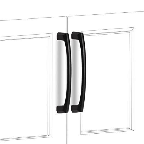 COTYKILEY 10 Pack 5 Inch(128mm) Matte Black Kitchen Cabinet Handles Cabinet Pulls Cabinet Door Handles Kitchen Cabinet Hardware Cupboard Drawer Pulls Dresser Handles - color: Matte Black, size: 5" Hole Center（128MM）