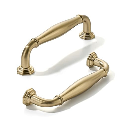 khtumeware 2 Pack 3-3/4 inch(96mm) Champagne Bronze Heavy Duty Solid Cabinet Pulls Satin Brass Cabinet Handles Heavy Duty Solid Cabinet Hardware for Cupboard Drawer Pulls Dresser Handle - color: Champagne Bronze, size: 3-3/4 inch Hole Center