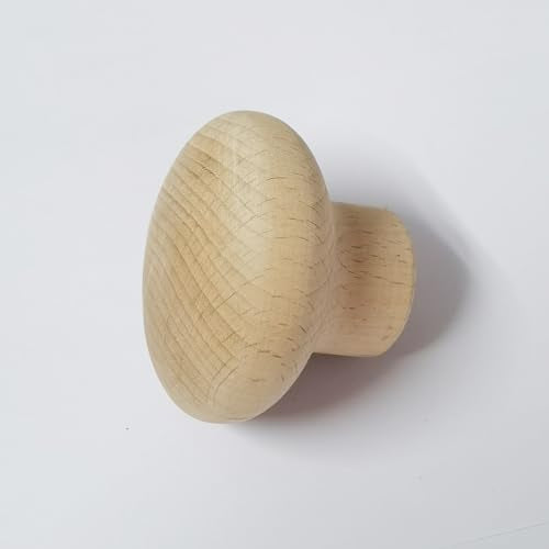 4Pcs Large Wooden Drawer Knobs 2.3 Inch Big Round Wood Cabinet Knobs Pulls Unfinished Beech Wood Round Knobs for Kitchen Cabinets Drawer, Cabinet Handles - size: 2.3 Inch