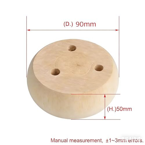 Mysummer 4PCS Round Furniture Bun Feet 2" Tall Replacement for Armchair Sofa Chair Loveseat Ottoman Dresser Legs