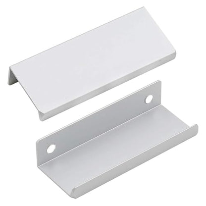 3.15 Inch Finger Pull 6Pcs, 2.52 Inch Hole Centers, Aluminum Alloy, Silver - color: Silver, size: 80mm/3.15", style: Straight Edge