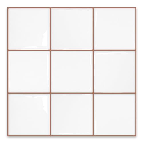 Alwayspon 10 Sheets 12" x12'' White and Caramel Brown Peel and Stick Backsplash Wall Tile, Waterproof 3D Wall Panels Stick on Tiles for Kitchen Backsplash Bathroom - color: White and Caramel Brown
