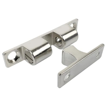 2Pcs Cabinet Door Catch, Solid Stainless Steel Adjustable Ball Tension Roller Catch Cabinet Door Double Ball Tension Catch with Screws for Ship Yacht RV (43MM) - size: 43MM
