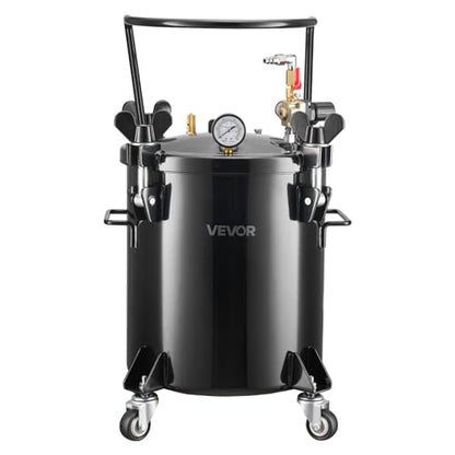 VEVOR Heavy Duty Steel Pressure Pot, 5.3 Gal/20 L Heavy Duty Steel Air Tool Pressure Pot, Pressures Pots with Three Quick-Connect Couplers for Home Use, DIY, Art Creations, Large-Diameter Tank - size: 20L/5.3Gal