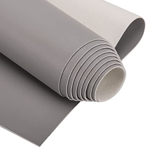 PU Fabric Material 1 Yard 54" x 36" Faux Synthetic Leather Sheets 1.2mm Thick Perfect for Upholstery, DIY Crafts, Hat Making, Hair Crafts Making, Sewing, Shoe Making (Gray) - color: Gray, size: 1 Yard (54" x 36")