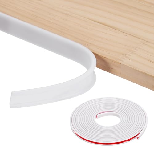 uxcell U-Shape Edge Banding, 0.35 Inch x 19.7Ft TPE Self-Adhesive Veneer Edging Trim Furniture Flexible Corner Edge Protector for Cabinets Countertop Shelves Restoration, White - color: White, size: 0.35 Inch x 19.7Ft