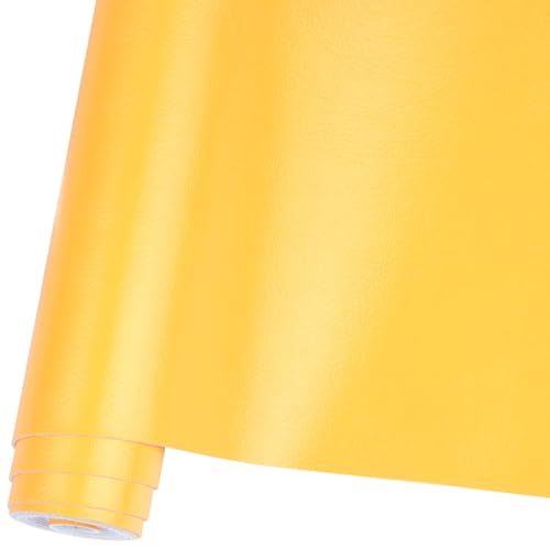 Smooth Solid Color Faux Leather Sheets Roll 12"X53" (30cmX135cm),Very Suitable for Making Crafts, Leather Earrings, Bows,Sewing(Yellow) - color: Yellow