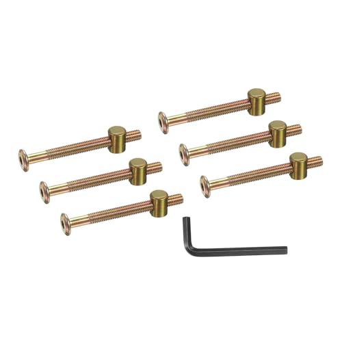 PATIKIL Bunk Bed Bolts and Nuts Kit M6x65mm Furniture Bolts Hex Drive 6Set - size: M6x65mm