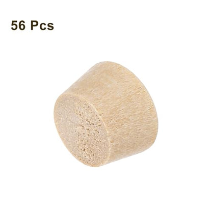 uxcell 56Pcs Wood Button Plugs, 7.5mm/0.3" Flat Head Hardwood Screw Hole Plug Wooden Caps Buttons Wood Plug for Furniture Woodworking Craft Decor (9mm x 7.5mm) - size: 9x7.5x8mm