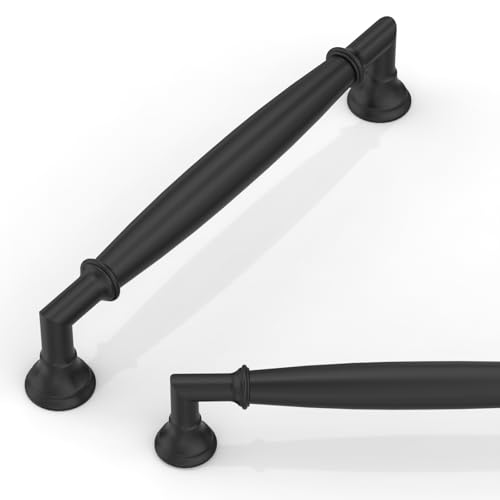 10 Pack Matte Black Cabinet Pulls 5 Inch(128mm) Kitchen Cabinet Handles Cabinet Hardware for Drawer Pulls - color: Matte Black, size: 5" Hole Center