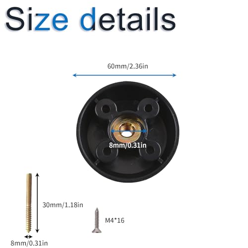 INCREWAY 3PCS ABS Plastic Coffee Table Leg Connection Base,15 Degree Angled Plastic Table Leg Mounting Hardware