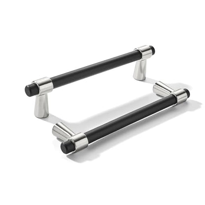 khtumeware 3-1/2 inch 5 Pack Matte Black/Brushed Satin Nickel Cabinet pulls Zinc Alloy, Kitchen Cabinet Handles, Wardrobe Drawer Handles - Suitable for Bathroom cabinets, Bedroom Furniture - color: Matte Black/Brushed Satin Nickel, size: 3-1/2 Inch