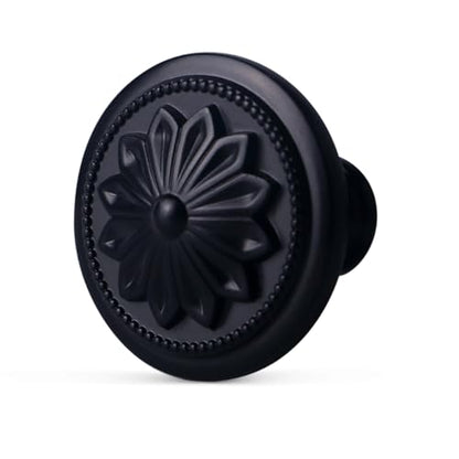 4 Pack Matte Black Round Cabinet Knobs,1-2/5" Black Kitchen Knobs Handles for Cabinets and Drawers Black Matte Drawer Knobs - color: Matte Black