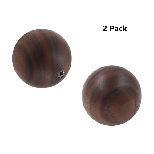 Wood Ball Drawer Knob,ULIFESTAR Unfinished Black Walnut Wood Ball Dresser Knobs,2PCS Wood Furniture Knobs,Wood Ball Pull Handle for Cabinets Wardrobe Cupboard Bookshelf Armoire Desk(4*4cm/1.57*1.57") - size: 4*4cm/1.57*1.57" Black Walnut