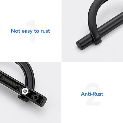 HOME EDIT Matte Black Cabinet Pulls Curved, 3-3/4 Inch/96 mm, 10 Pack - color: Matte Black, size: 3-3/4 Inch Hole Center