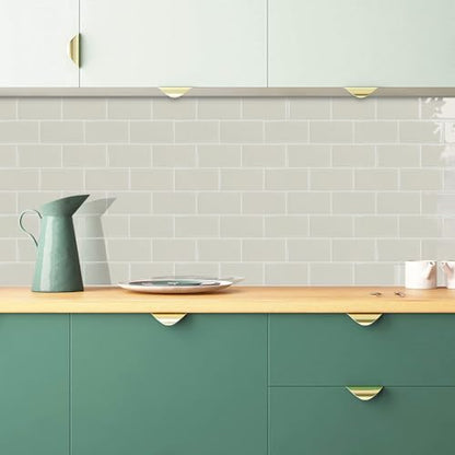 STICKGOO 10-Sheet Backsplash Peel and Stick Subway Tile(Thicker Design) - color: Light Coffee