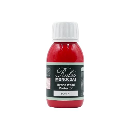 Rubio Monocoat Hybrid Wood Protector 30 ft² | Exterior Wood Oil Finish, Color & UV Protection for Outdoor Wooden Surfaces & Furniture | 100 mL, Poppy - color: Poppy, size: 100 ml