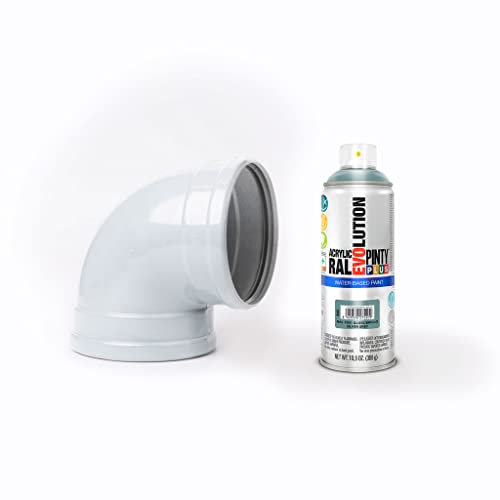 PINTY PLUS Water Based Spray Paint, 11oz, Low GWP Propellant, Low Odor, Gloss Grey, Wood, Metal, Glass, Ceramics, Terra Cotta, Plastic, Pack of 6 - color: Silver Grey