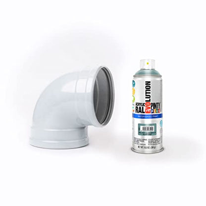 PINTY PLUS Water Based Spray Paint, 11oz, Low GWP Propellant, Low Odor, Gloss Grey, Wood, Metal, Glass, Ceramics, Terra Cotta, Plastic, Pack of 6 - color: Silver Grey